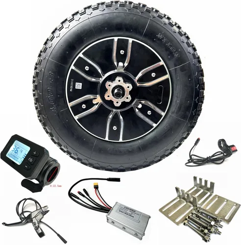 Kit de motor eléctrico de carretilla 400-8 pulgadas para jardín de acarreo de neumáticos 3.1 mi/h-4.3 mi/h Velocidad 36V350W 100N.M Torque Función