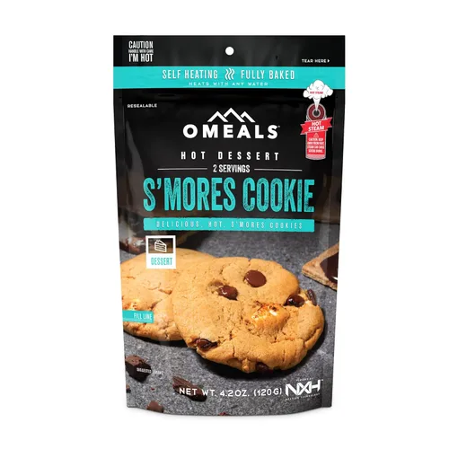 OMEALS S'Mores Cookie-MRE - Vida útil prolongada, totalmente cocida con calentador, perfecto para entusiastas del aire libre, viajeros, suministros