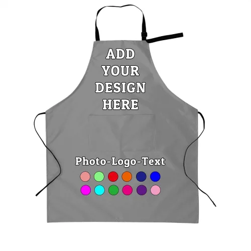 Miniatura 20 de Delantal personalizado para adultos, delantales personalizados con bolsillos, añade tu logotipo y foto, delantal impermeable ajustable personalizado