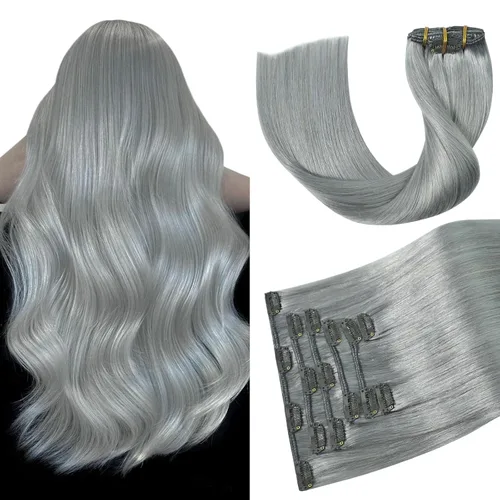Miniatura 14 de Aison Extensiones de cabello humano real con clip, color marrón oscuro, 2.47 onzas, cabello humano Remy, 12 pulgadas, para mujeres, 7 unidades, 16