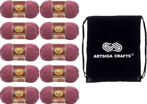 Miniatura 45 de Lion Brand Wool Ease Canyon Sunset 620-003 (3-Skeins - Mismo Lote de Tinta) Estambre Medio #4 Acrílico, Hilo de Lana para Crochet y Tejido con Bolsa