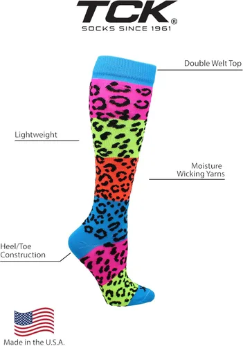 Miniatura 3 de TCK Calcetines OTC con estampado divertido de arcoíris neón