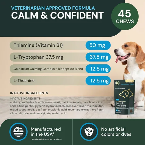 Miniatura 3 de VetriScience Masticables de fuerza veterinaria calmados y seguros, suplemento de estrés para gatos, apoya la función cerebral para gatos