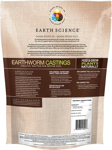 Miniatura 2 de Earth Science Fundición de lombrices de tierra, 3 libras, fertilizante para plantas de interior y exterior - Potenciador de suelo para huertos