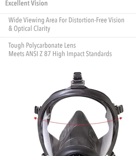 Miniatura 3 de Honeywell North RU6500 Series Niosh - Respirador de silicona con pieza frontal completa, mediano (RU65001M)