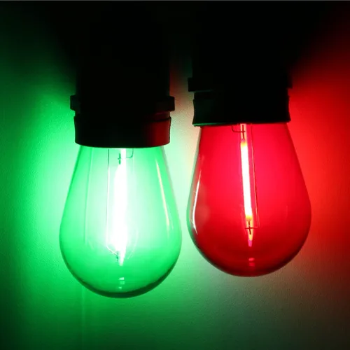 Miniatura 6 de Bombillas LED de luz de cadena S14 de color, paquete de 24 bombillas de 1 W, de plástico irrompible e impermeable, para interiores y exteriores