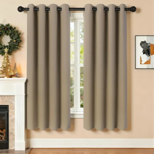 Miniatura 85 de Cortinas de oscurecimiento de habitación de 45 pulgadas de largo para dormitorio y sala de estar, cortinas térmicas aislantes con ojales