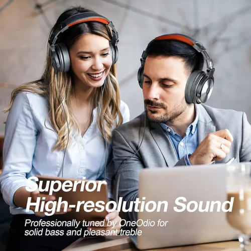 Miniatura 5 de OneOdio Auriculares Hi-Res para cubrir las orejas para monitorización y mezcla de estudio, aislamiento de sonido, almohadillas de cuero de proteína