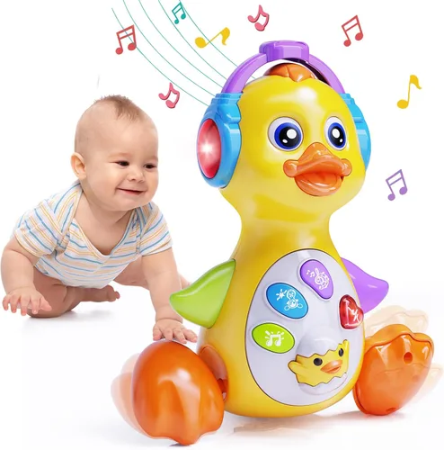 Miniatura 9 de Juguete musical de conejo para bebé, juguete bailando y gateando, juguetes para bebés con luz de 0-3-6, 6-12, 12-18 meses, regalos de cumpleaños