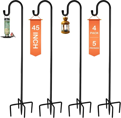 Miniatura 11 de Ottsuls Ganchos de pastor ajustables para comedero de pájaros, farol, gancho para plantas, estaca de jardín, soporte para plantas para cesta
