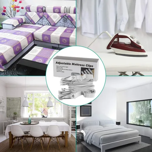 Miniatura 5 de Correas de soporte para sábanas, clips ajustables para sábanas ajustables, tirantes elásticos para sábanas, fundas de colchón, cojín de sofá