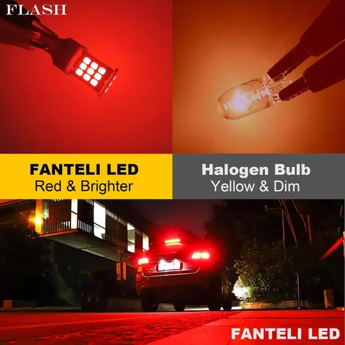 Miniatura 3 de Bombilla LED 1157 Roja para Luces de Freno, 300% Más Brillante 2357 2057 7528 BAY15D Plug and Play Luces LED de Freno, Alto y Cola, Paquete de 2