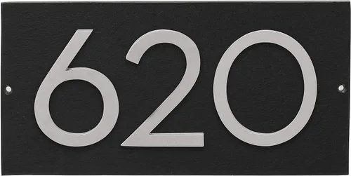Miniatura 2 de Montague Metal Products Placa de dirección horizontal de 6 pulgadas flotante con números de casa, aluminio, fácil de instalar, horizontal, 3 dígitos