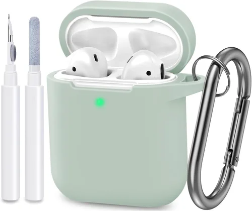 Miniatura 12 de Funda compatible con AirPods, cubierta protectora de silicona completa a prueba de polvo diseñada para Apple AirPods de 1.ª y 2.ª