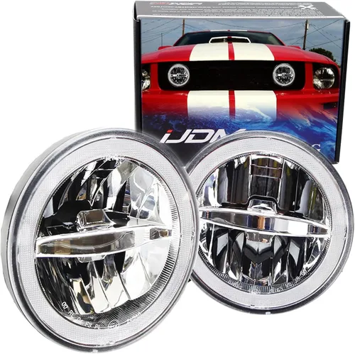 iJDMTOY Reemplazo de lámpara antiniebla de conducción de alta potencia de 30 W, estilo de carreras de rally de carreras, con anillo de halo LED,