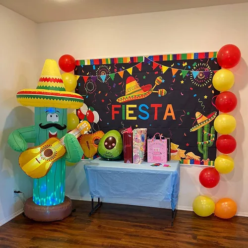 Miniatura 2 de Avezano Telón de fondo para fiesta de cumpleaños con temática mexicana, fondo de cabina de fotos de 7 x 5 pies, para verano, Luau Cinco de Mayo
