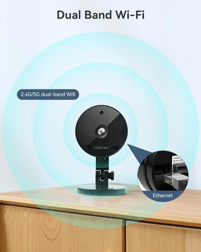 Miniatura 8 de FOSCAM Cámara de seguridad 3K 5MP interior/exterior, 0.08 oz y 0.18 oz WiFi magnética Mini perro/gato/mascota/bebé/cámara de bebé, detección de Negro