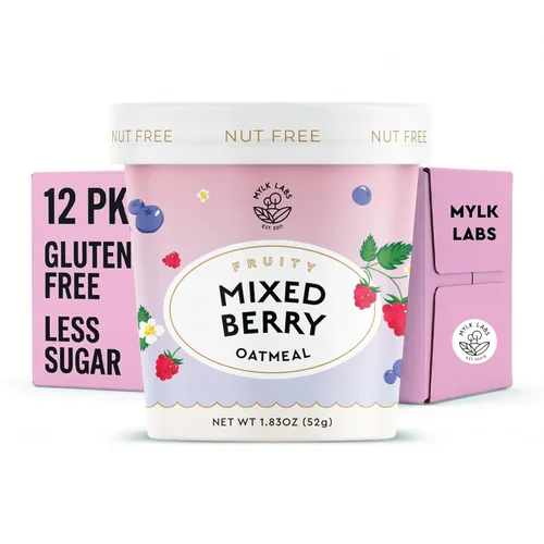 Miniatura 17 de Mylk Labs - Avena instantánea – Fresa vainilla – Sin nueces, sin gluten, alto en fibra, alto contenido de proteínas, bajo en azúcar – 6