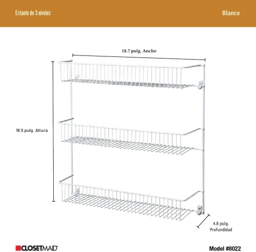 Miniatura 3 de Estantería de pared de 2 estantes ClosetMaid 8002, 12 pulgadas de ancho