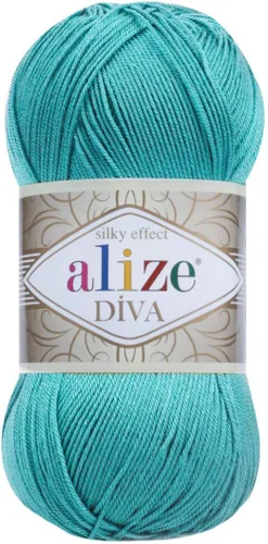 Miniatura 25 de Alize Diva Silk Effect 100% hilo acrílico de microfibra, 1 madejas de bola de 3.53 oz 383yds color (1 - crema)