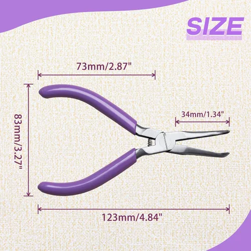 Miniatura 4 de SPEEDWOX Alicates de Punta de Aguja Doblada con Mandíbula Dentada Mini Alicates de Punta Larga Doblados Alicates Removedores de Aguja Herramientas