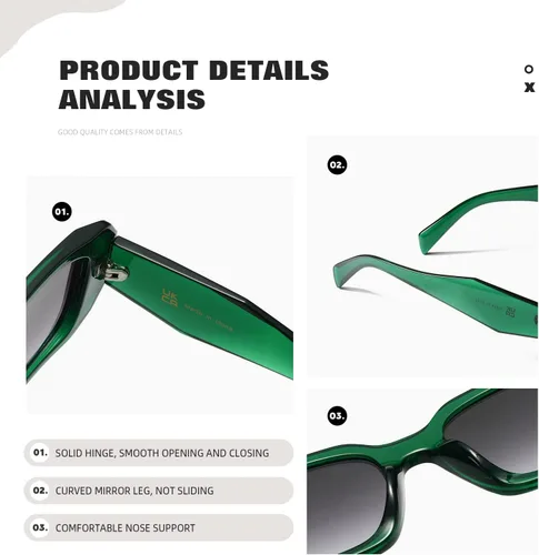Miniatura 6 de MASDUN Y2k - Gafas de sol para mujer y hombre, cuadradas, modernas, modernas, retro, con protección UV