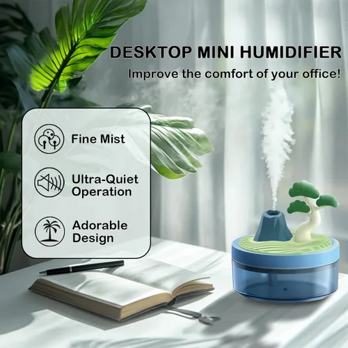 Miniatura 3 de Mini Humidificador Lindo 320mL con Vapor Frío con 2 Modos de Niebla, para Hogar/Cuna/Oficina, Mini Humidificador de Aire Portátil, humidificador 1