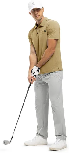 Miniatura 7 de Rdruko Polo de golf para hombre, manga corta, ajuste seco, cuello con bolsillo, tenis, trabajo, casual