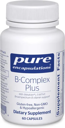 Pure Encapsulations B-Complex Plus - Suplemento de vitaminas B para apoyar la salud neurológica, la salud cardiovascular, los niveles de energía y