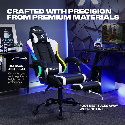 Miniatura 5 de X Rocker PC Computer Gaming Desk Chair with Wheels, College Dorm Room Essentials for Guys and Girls, Adjustable, Ergonomic Office Chair, Gifts for