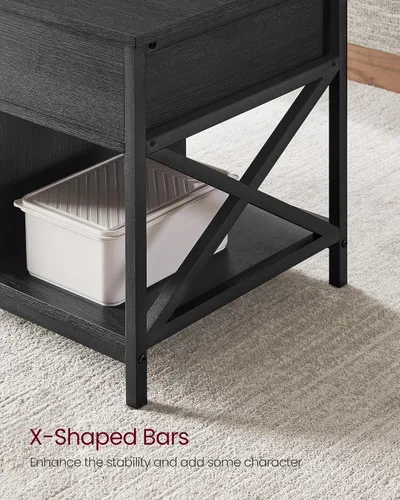 Miniatura 8 de VASAGLE Mesa de Centro con Tapa Elevable, Mesa de Café Elevable con Estante de Almacenamiento, Compartimentos Ocultos y Tapa Elevable, para Sala
