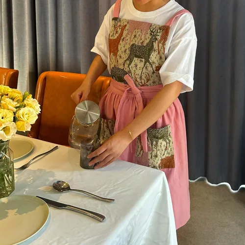 Miniatura 4 de Delantal de trabajo Vintage Florist Pinafore Vestido para cocina de jardín con dos bolsillos