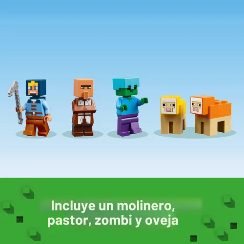 Miniatura 6 de LEGO Minecraft La Granja de Molinos de Viento - Juguetes de Construcción de Minecraft para Niños, Niños y Niñas, Edades 8+ - Incluye 3 Minifiguras