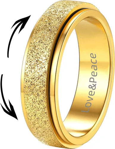 Miniatura 23 de Supcare Anillos antiestrés para mujer de 4/6/0.315 in para la ansiedad, anillo de pulgar con chorro de arena, regalo para mujeres, talla 7-14