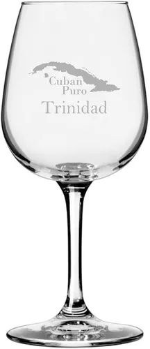 Miniatura 11 de Cuaba - Copa de vino multiusos con temática de cigarro cubano grabada de 12.75 onzas