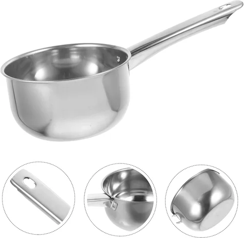 Miniatura 7 de CALLARON Cucharón de baño de acero inoxidable con mango de cucharón de agua para cocina, cucharón de sopa de metal, cuchara de agua, taza de champú