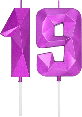 Miniatura 318 de DERVENTA Velas de cumpleaños con números grandes, 3D, color rosa, 3.7 pulgadas, decoración para tartas de fiesta, 1 pieza (número 3 rosa)