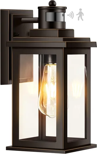 Miniatura 10 de VIANIS Luz negra grande con sensor de movimiento para exteriores de 15 pulgadas, aplique de iluminación exterior, iluminación exterior del atardecer