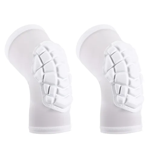 Rodilleras para baloncesto, cubiertas de compresión para piernas para adolescentes y adultos, rodilleras para lucha libre, fútbol, voleibol, Blanco