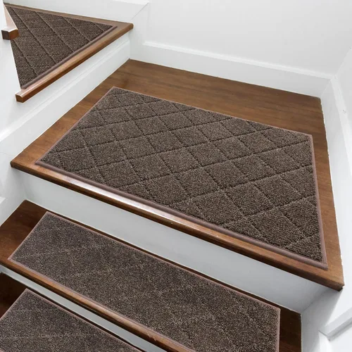 Miniatura 3 de COSY HOMEER - Alfombra antideslizante para esquinas de peldaños interiores, alfombras de escaleras para despegues resistentes al deslizamiento