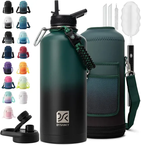 Miniatura 112 de DYSANKY Botella de agua aislada de 32 onzas, metal al vacío de acero inoxidable grueso, jarra de agua deportiva portátil para gimnasio y senderismo