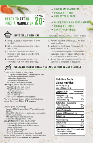 Miniatura 2 de Casbah Quinoa, grano entero, orgánico, 7 onzas (paquete de 6), súper grano, perfecto para hacer guarniciones fáciles y sabrosas, vegano y vegetariano