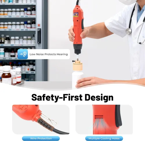 Miniatura 5 de Máquina taponadora eléctrica de mano - Herramienta de sellado de atornillado para botellas de plástico redondas de 0.394-1.181 in, color rojo