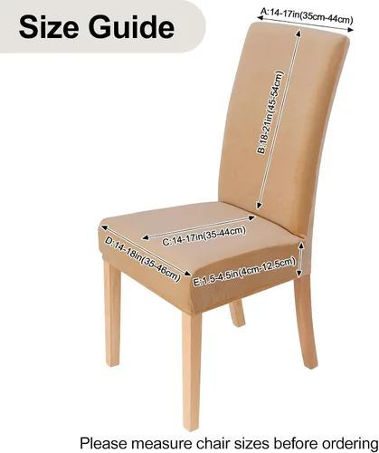 Miniatura 5 de smiry - Fundas para sillas de comedor de terciopelo elástico y suave, extraíbles, Terciopelo, Beige