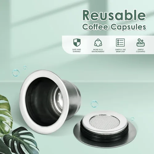 Miniatura 6 de LIHONG - Cápsulas de café reutilizables de acero inoxidable, cápsulas de café reutilizables, cápsulas de espresso reutilizables compatibles