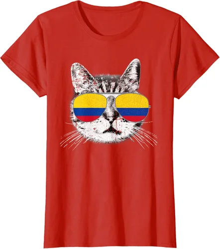 Miniatura 79 de Camisa de bandera de Colombia, orgullo colombiano, gato, hombres, mujeres, niños, camiseta de regalo