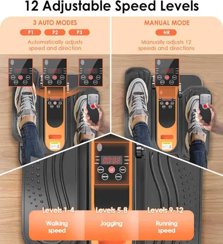 Miniatura 6 de Máquina elíptica para debajo del escritorio, máquina portátil de ejercicio de pedal sentado para personas mayores, ejercitador de piernas Elipse