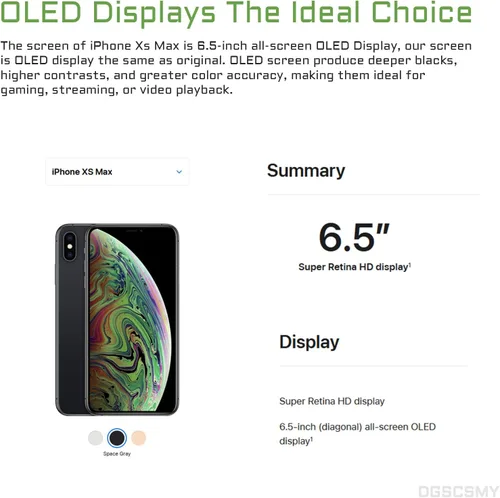 Miniatura 4 de [OLED] para iPhone Xs Max Reemplazo de pantalla de 6.5 pulgadas con altavoz frontal Sensor de proximidad OLED 3D pantalla táctil digitalizador