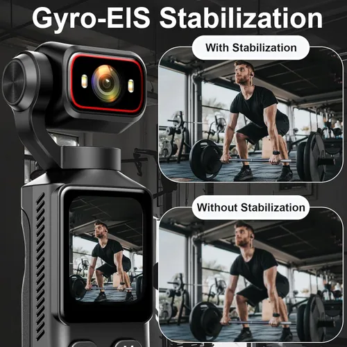 Miniatura 3 de Cámara de mano 4K para vlogging, cámara de acción de bolsillo WiFi, cámara corporal antivibración para viajes, videocámara de YouTube con tarjeta SD