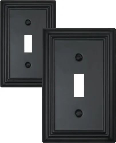 Miniatura 28 de Paquete de 1 Placa de Pared Combinada Toggle/Decorativa, Cubierta de Placa de Pared de Metal para Interruptor de Luz, Receptáculo, Interruptor